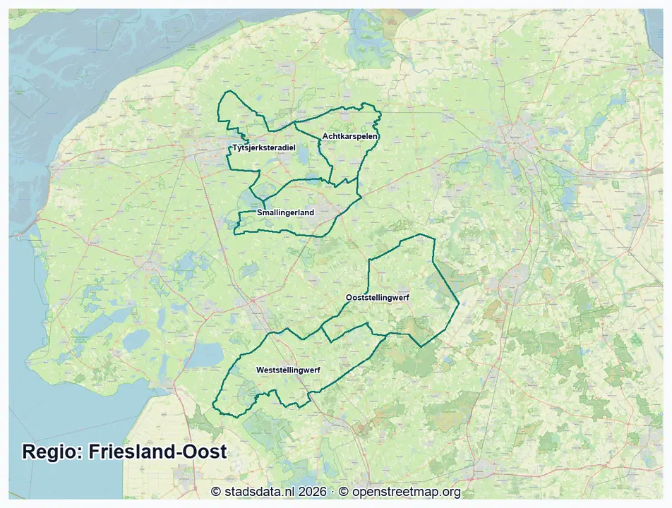 Kaart Friesland-Oost